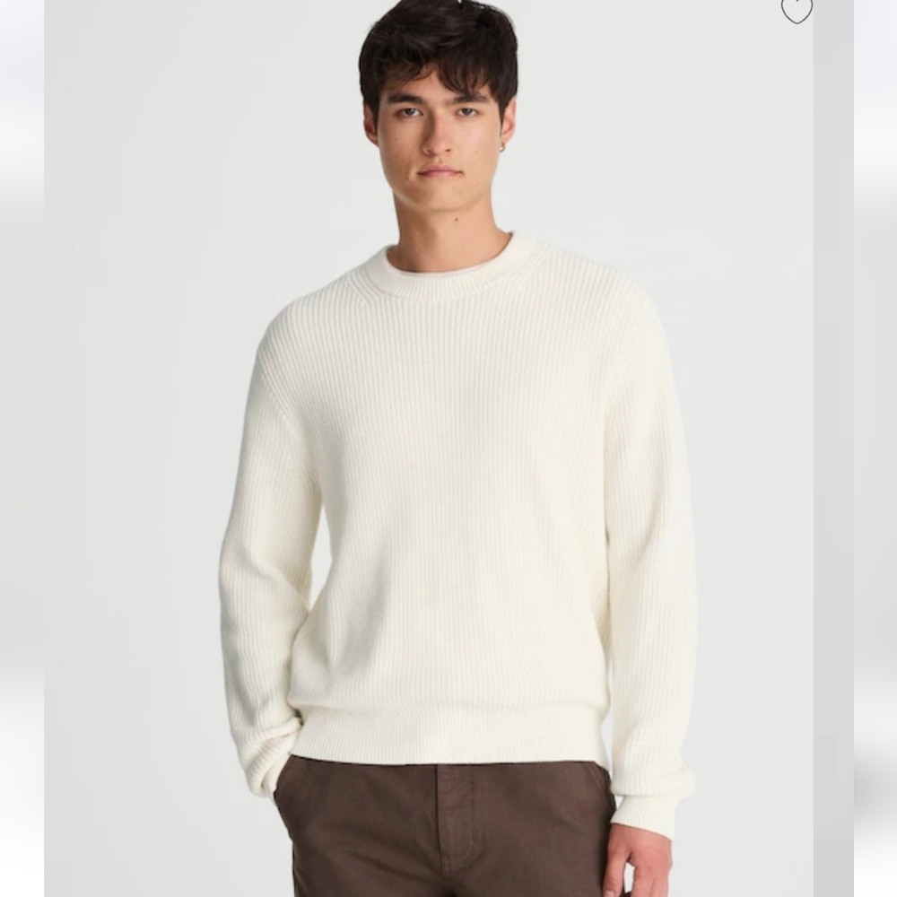 Madewell Cotton Shaker-stitch Crewneck Sweater - vintage ivory